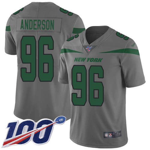 New York Jets Limited Gray Men Henry Anderson Jersey NFL Football #96 100th Season Inverted Legend